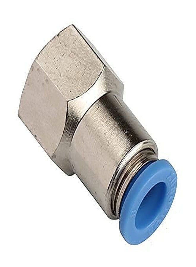 DLEIN OD 1/4"X 6MM Pneumatic Push Type Female Connect Air Tube Fittings Adapter Tube ODx1/4 NPT Female Straight Pneumatic Connector Pipe Fitting Quick Connect Push Lock union connector1pc - Image 1